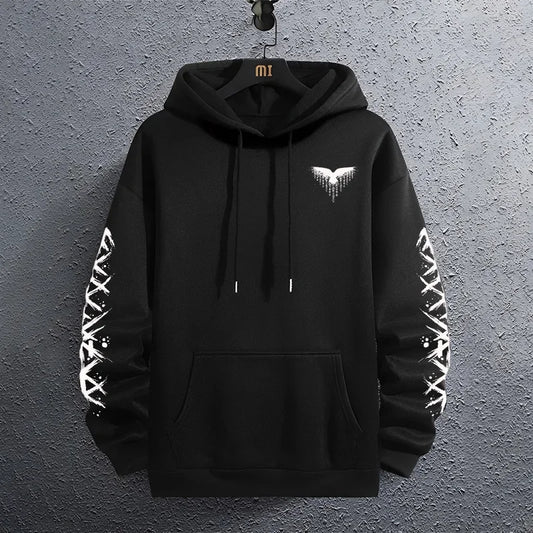 Black Sweatshirts Fall/Winter Male Daily Casual Sporty Jogging Hoodies Home Outdoor Comfort Warm Coat